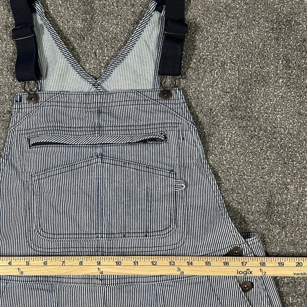 Duluth Trading Rootstock Gardening Overalls Women's M x31 Blue Railroad Stripe - Picture 4 of 12